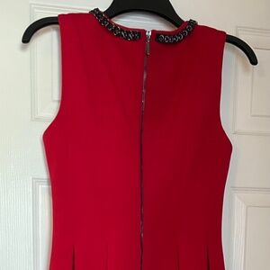 Red sleeveless dress